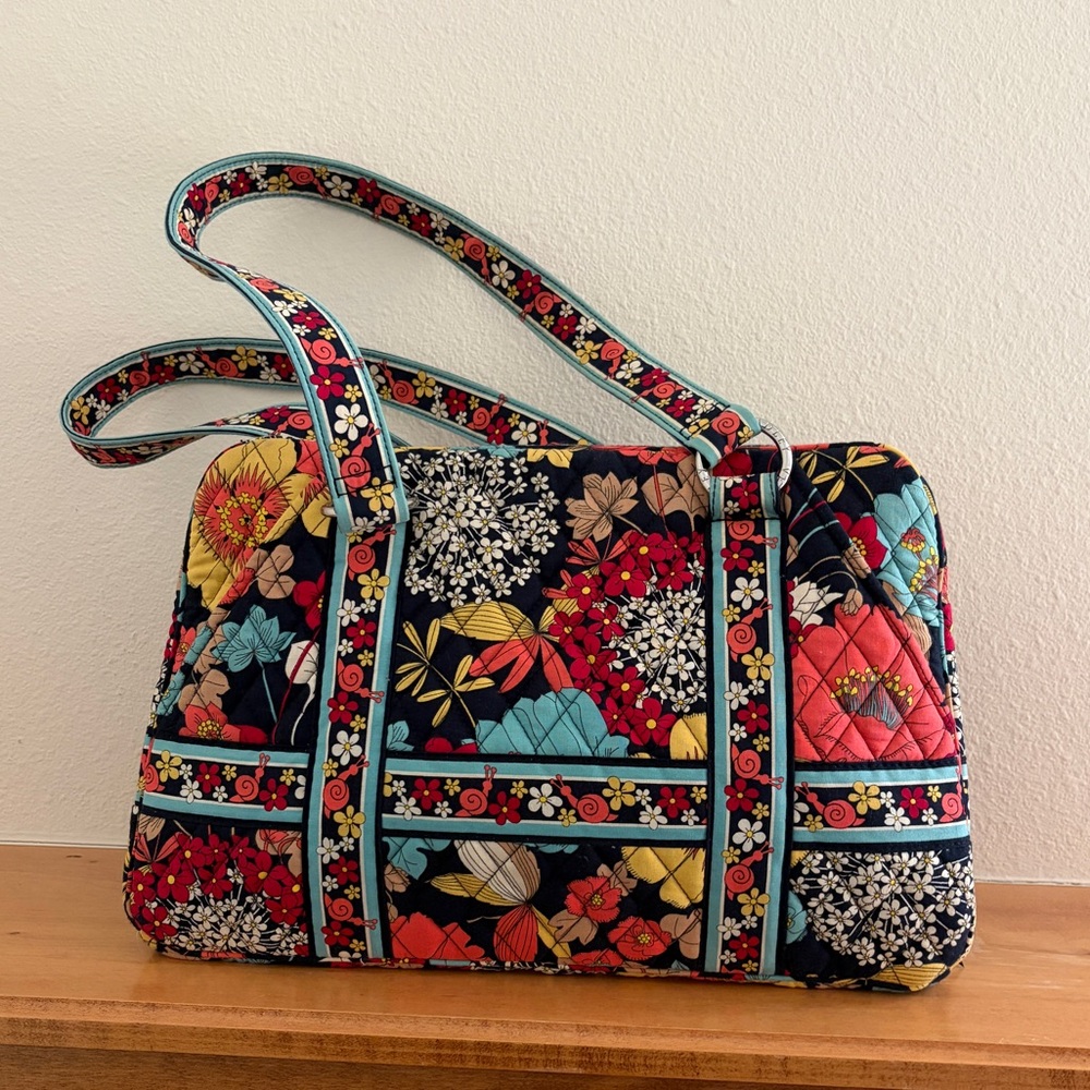 Vera Bradley Navy “Happy Snails” Quilted Shoulder Bag